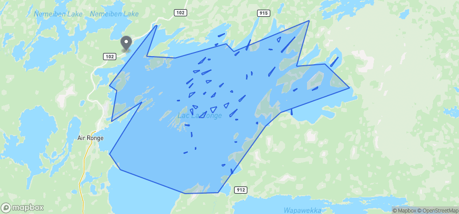 Map showing Wadin Bay Main Beach on Lac la Ronge