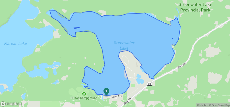 Map showing Greenwater Lake Beach on Greenwater Lake