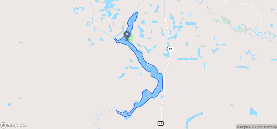 Map showing Woodlawn Regional Park Beach on Boundary Dam Reservoir