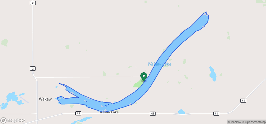 Map showing Wakaw Lake Regional Park Beach on Wakaw Lake