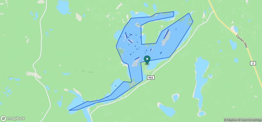 Map showing Anderson Point Beach on Anglin Lake