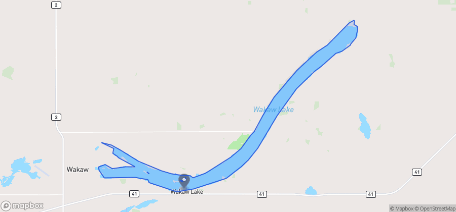 Map showing Resort Village of Wakaw Lake Beach on Wakaw Lake