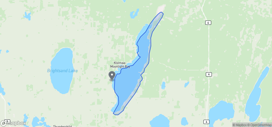 Map showing POWM Beach Playground and Beach on Turtle Lake