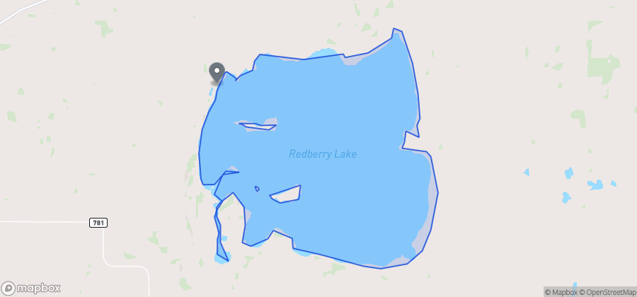 Map showing Redberry Lake Regional Park Beach on Redberry Lake