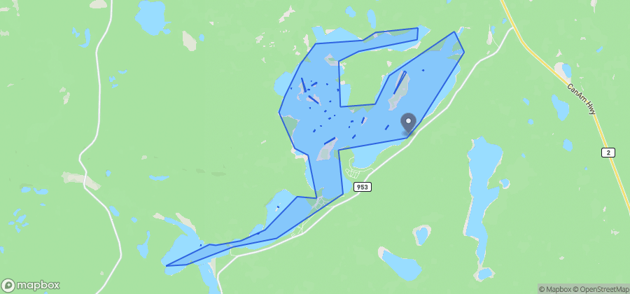 Map showing North Anglin Beach on Anglin Lake