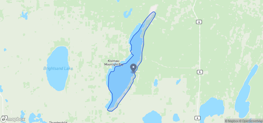 Map showing Golden Sands Beach on Turtle Lake