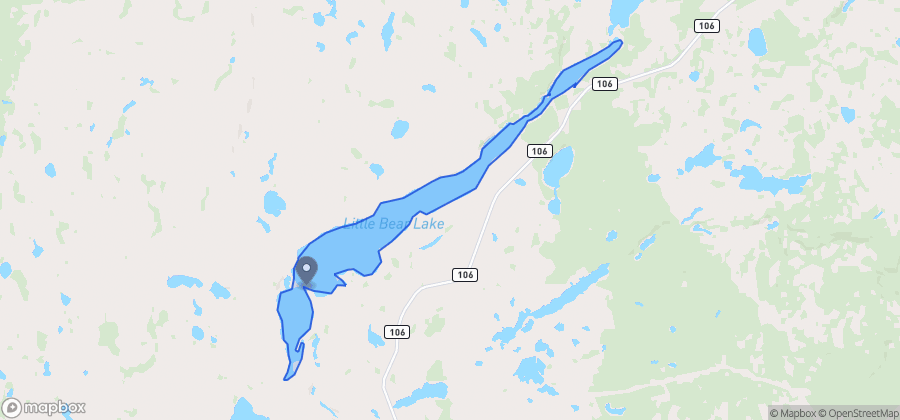 Map showing Little Bear Recreation Site Beach on Little Bear Lake