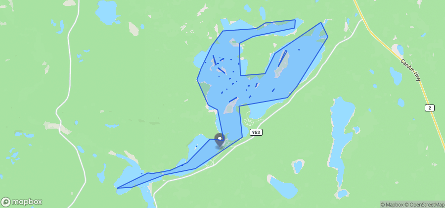 Map showing Anglin Lake Beach on Anglin Lake