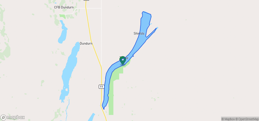Map showing Aspen Grove Beach on Blackstrap Lake