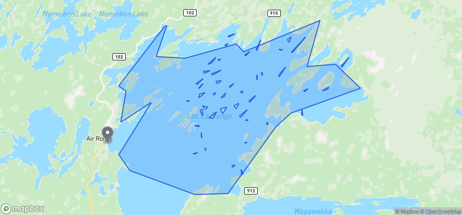 Map showing Bell's Point Beach on Lac la Ronge