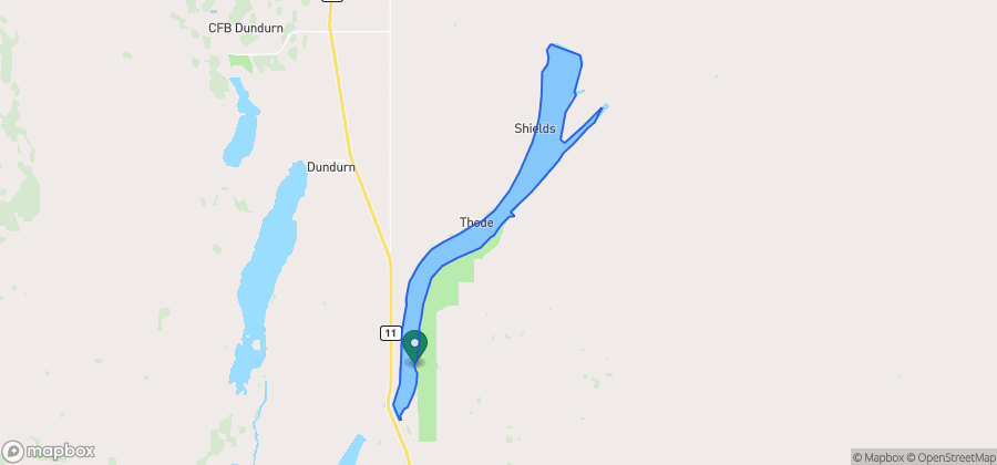 Map showing Kevin Misfeldt Beach on Blackstrap Lake