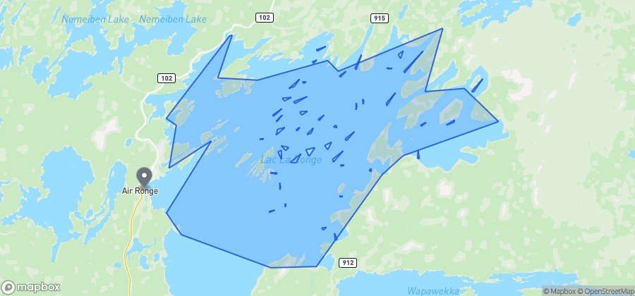 Map showing Air Ronge Beach on Lac la Ronge