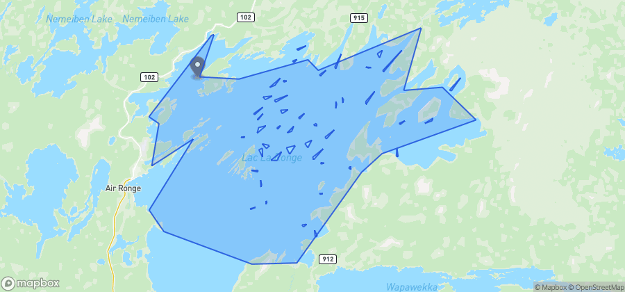 Map showing Moonie Beach on Lac la Ronge