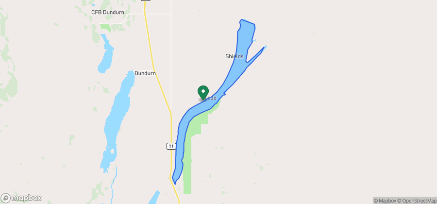 Map showing Thode Beach on Blackstrap Lake